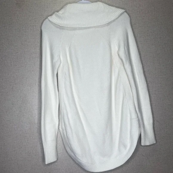Anthropologie Women’s XS Creamy White Tunic Sweater Cowl Turtleneck Soft Long - Picture 4 of 6